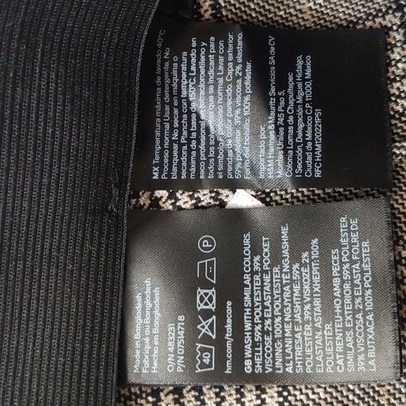 H&M PLAID HOUNDSTOOTH TROUSER NWOT - Picture 5 of 9